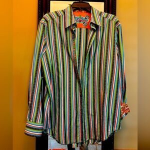 Robert Graham Shirt Flip Cuff Classic. Size Medium